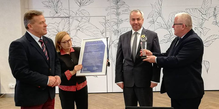 Od lewej: Andrzej Sitnik - prezydent Siedlec, Ada Kostrz-Kostecka - wiceprezes WIG, Zenon Chodowiec - prezes Wschodniej Izby Gospodarczej oraz Marek Traczyk - prezes WIG